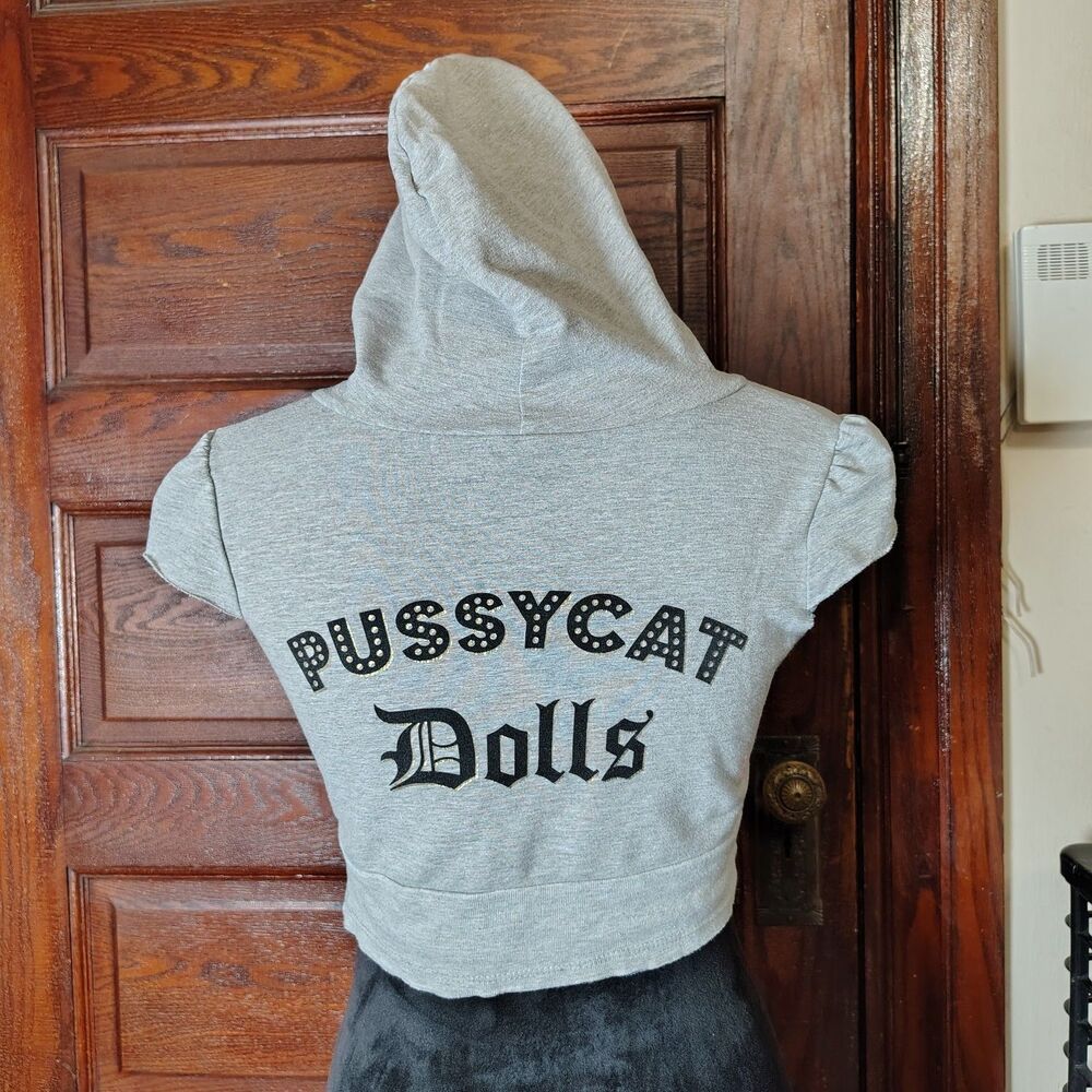 Y2K Pussycat Dolls Spellout Cropped Hoodie Wmns Size Small/T675